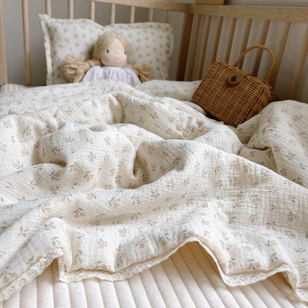 Сверхмягкий дышащий цветочный муслин детская кроватка компост и одеяло хлопчатобумажное легкое