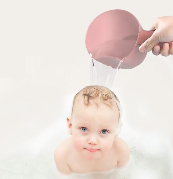 Plastic With Handle Portable Bath Shampoo Rinse Cup For Baby Hair Wash