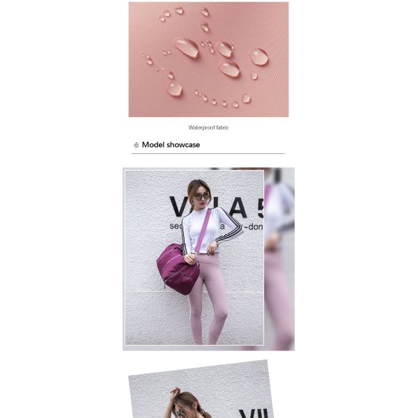 Multiple Color Nylon Travel Bag With Handle Dry And Wet Separation