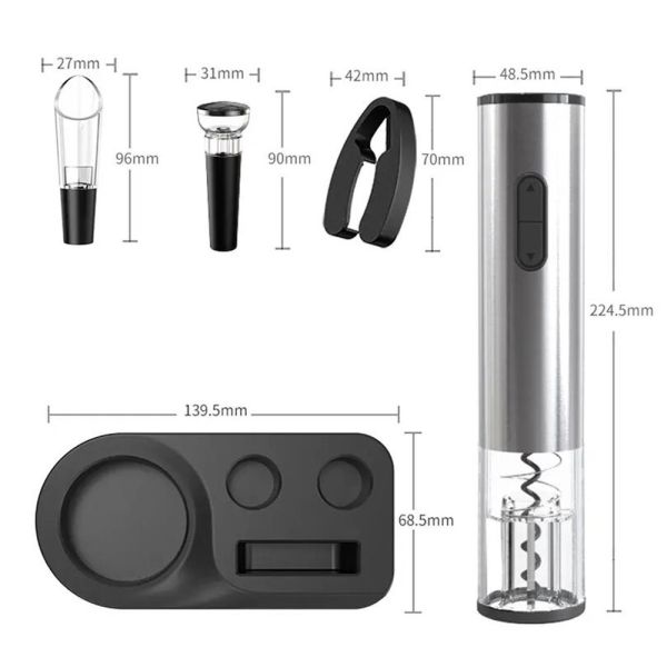 Automatic Electric Corkscrew Set Stainless Steel Electric Wine Opener Gift Set