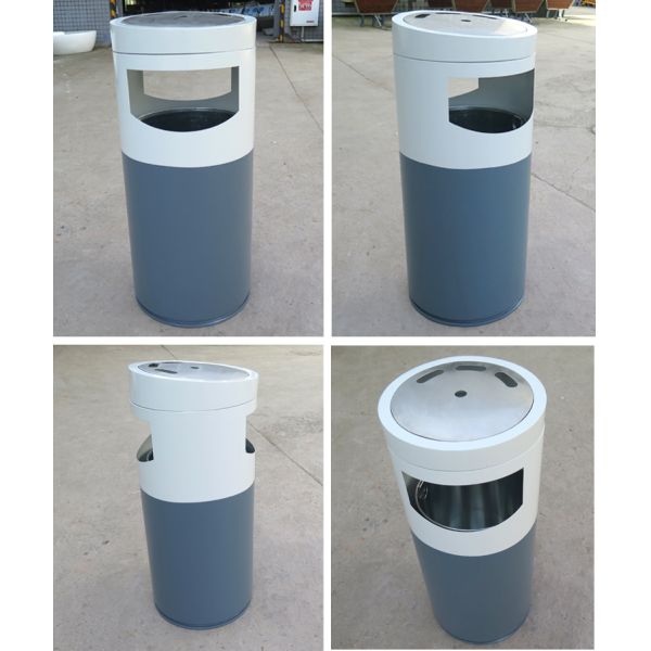 Métal en acier public extérieur de rue de parc de poubelle réutilisant la poubelle de rebut