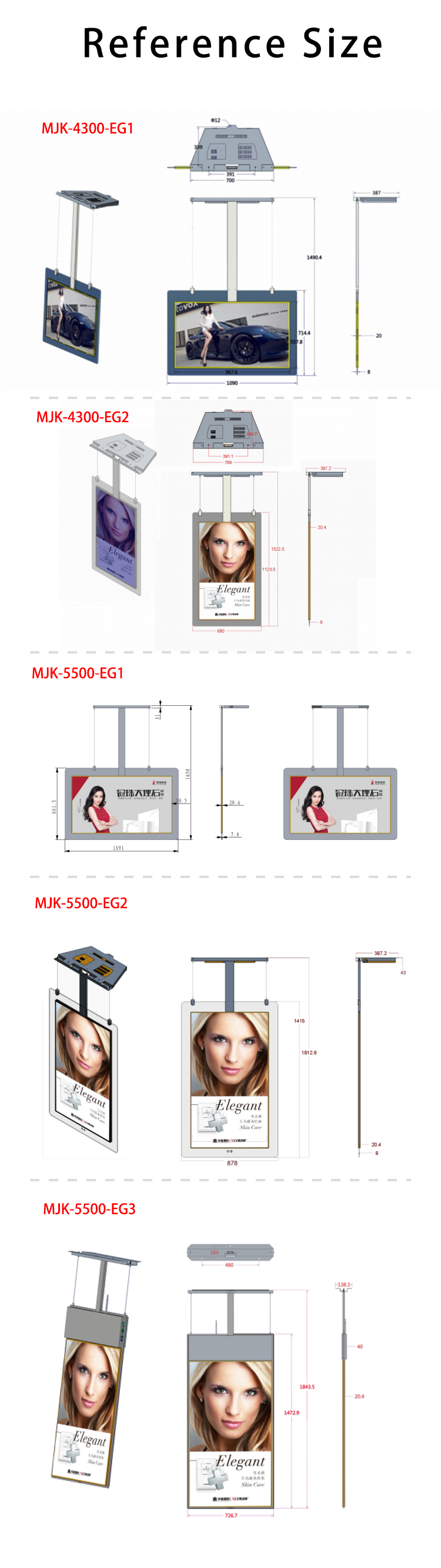 Dual-Sided 55 Inch 4K Transparent LCD Display Built-In CMS Remote Management Roof-Hanging Digital Signage for Commercial Use