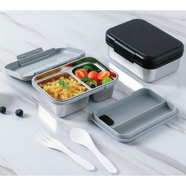 Stainless Steel 304 Lunch Box Can be Put Into the Microwave to Heat Lunch Box Household Lunch Box Silicone Partition Student Lunch Box
