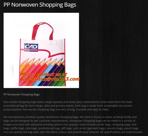 New style shiny pp non woven bags, Custom PP Laminated Non Woven Bag Polypropylene Non-woven Fabric Carry Bag, BAGPLASTI
