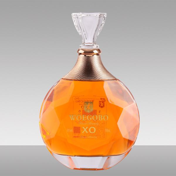 Material do colarinho Garrafa de vidro 500ml 700ml Whisky Brandy para as exigências específicas dos clientes