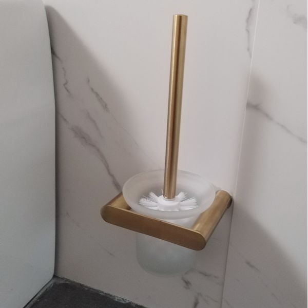 SS304 Gold Toilet Brush Holders Feature Hotel Bathroom Proudcts