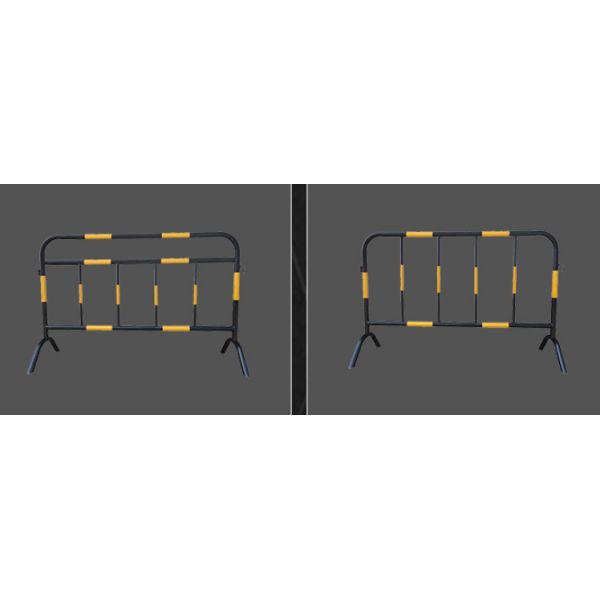 Желтый и черный железный конь ограждение, временный ограждение отвлечения для дорожного движения предупреждение безопасности строительства