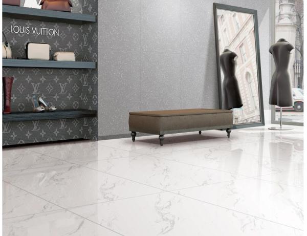 600x600mm White Carrara Full Body Porcelain Floor Tile 9.8mm