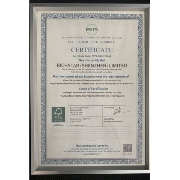 RICHSTAR (SHENZHEN) LIMITED Сертификации