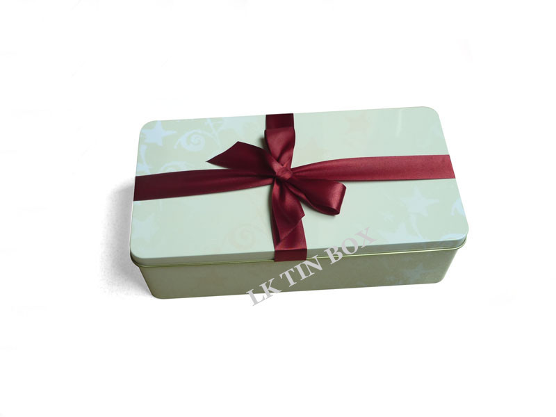 Book Shaped Metal Rectangular Gift Tin Can Printing With Embossing