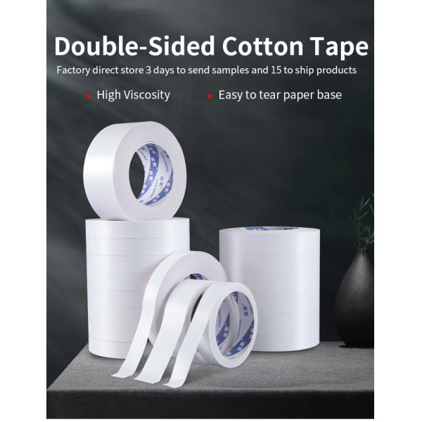 High Viscosity Double Sided Tissue Tape With Transparent Design And Easy Tear Function