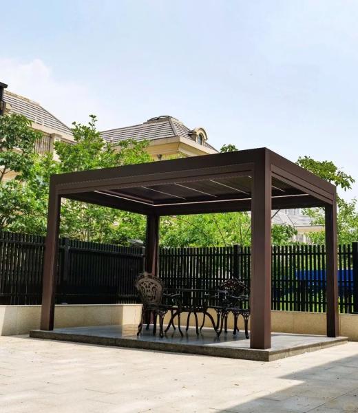 Alumínio 4x3m Área exterior impermeável Pergola Sol Louver Roof Shutter Pergola Peças Área exterior Pergola Alumínio Área exterior