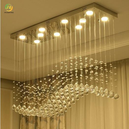 JYLIGHTING Suspension moderne créative rectangulaire simple pour restaurant, salle à manger, salon, entrée, bar, cristal