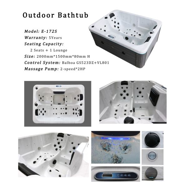 bañera al aire libre del balneario de la tina caliente de la función del masaje del regulador del balboa