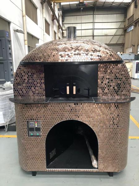 Horno de pizza a leña 1400x2100mm con base de roca volcánica