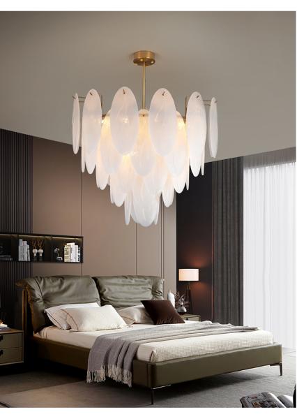 Modern chandeliers for living room glass round art décor leaf chandelier(WH-MI-320)