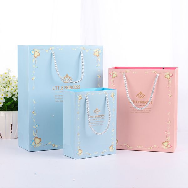 15 X 7 X 20cm Paper Tote Bags  Handbag Kraft Souvenir Packaging Bag