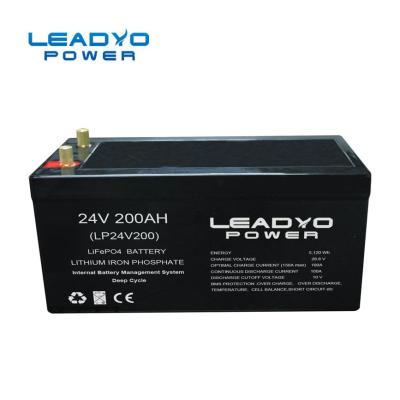 IP66 ABS Case Deep Cycle Lithium Battery Lithium Iron Phosphate Battery 24V 200Ah