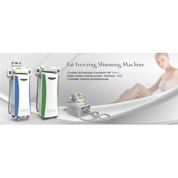 Fat Burning 5 handles Vacuum Cavitation+RF+Cryolipolysis Radio Frequency slimming machine