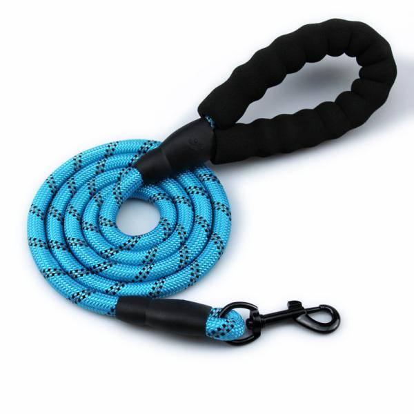 Pet Leashes Padded Handle Customized Color Portable Comfortable Free Reflective Nylon Rope