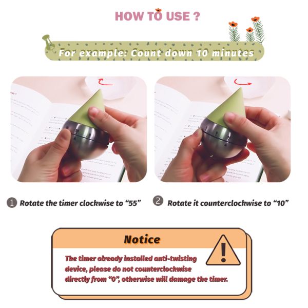 Kingda Gyro Shaped Time Manager Timer 1Hr for School Office