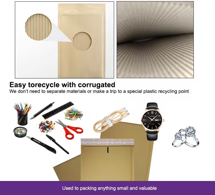 Самоклейкая печать Kraft Paper Mailer конвертные пакеты Коричневый Белый