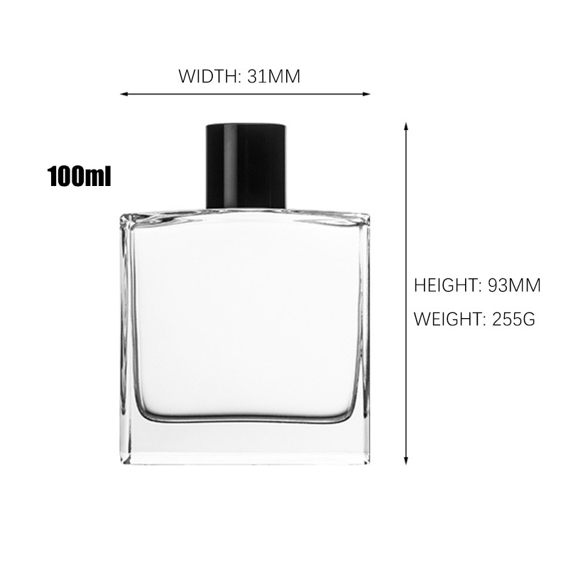 Flat Shape Spraying Glass Perfume Bottles elegant design exquisite craftsmanship perfect for luxury fragrance packaging and display 50ml 100ml