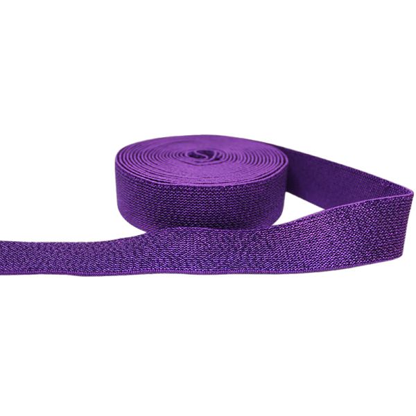 Металлический пояс эластичный фиолетовый серебряный блеск эластичный