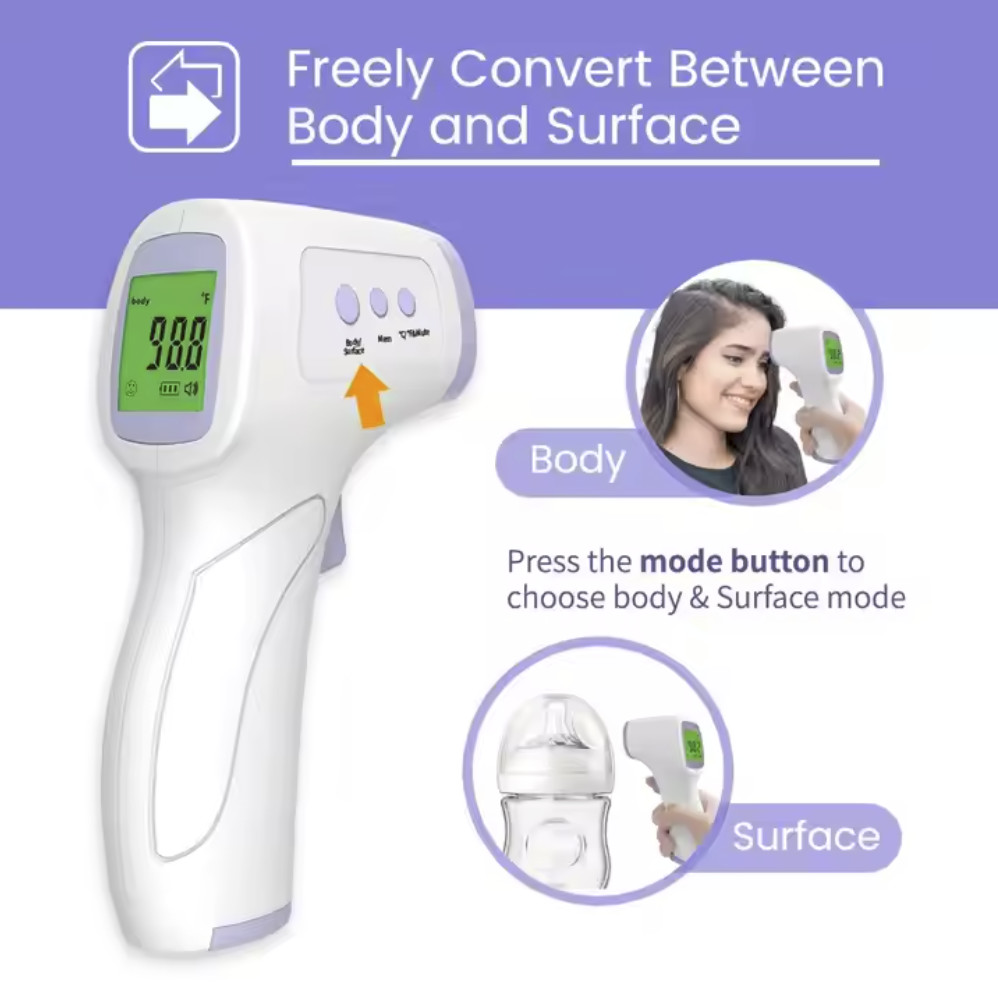 Body Or Object Surface Medical Forehead Thermometer Non Contact With Auto Shut Off