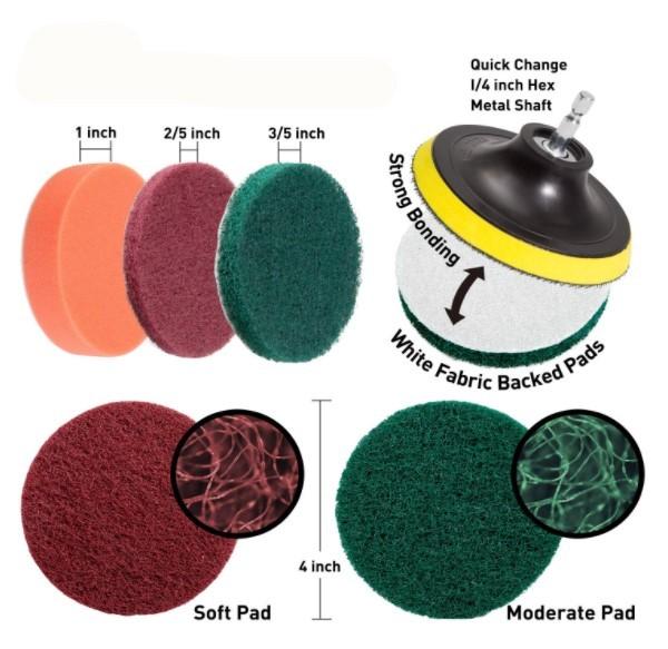 22pcs Power Drill Brush,Drill Scrubber Brush for car bathroom