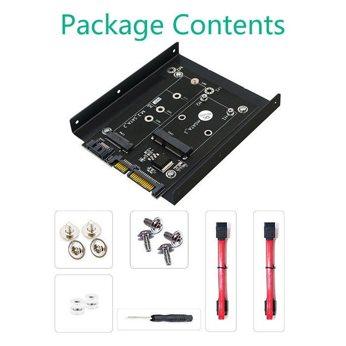 2 в 1 MSATA/SSD M.2 NGFF, который нужно удвоить конвертер SATA3 с 3,5 кронштейном дюйма HDD