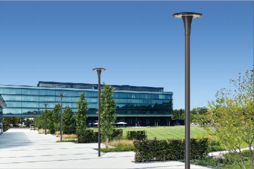 30W-60W Дворные фонари IP66 IK09 Солнечный пост верхние фонари литьевого алюминия, используемые для садов, парков, дорожек и дорожек