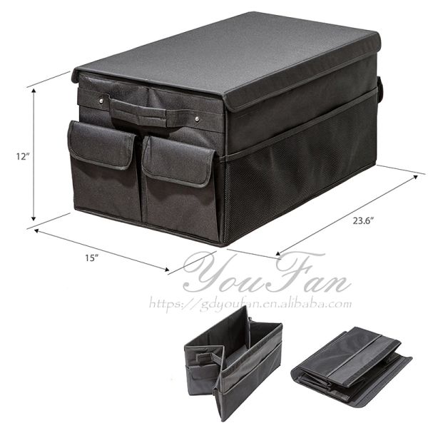Foldable Car Trunk Organizer with Cover Trunk Storage
