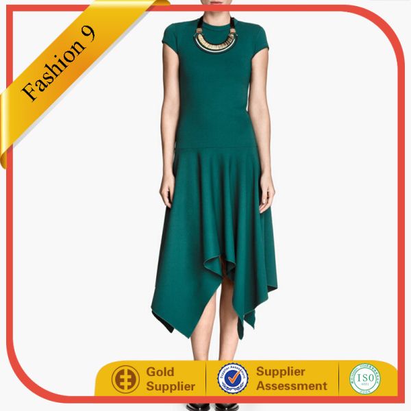 Women Cap Sleeve Asymmetric Dress