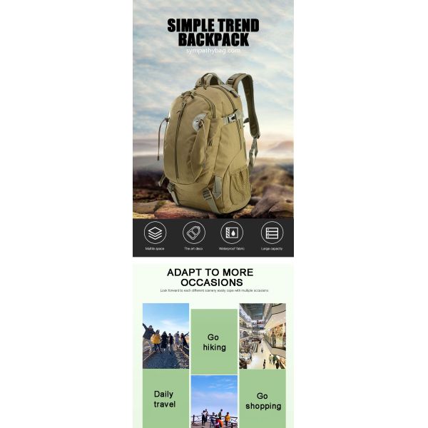 Logotipo personalizado de 9 colores de exterior para hombres Mochila deportiva a prueba de agua para acampar y cazar