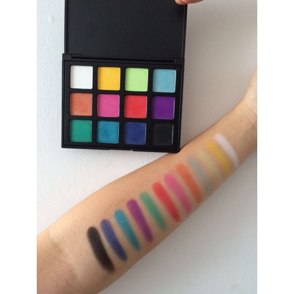 Палитра теней для век верхнего сегмента косметик макияжа глаза минералов яркая штейновая