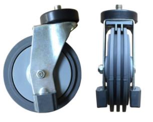 Escalator PU Caster Wheels For Supermarket Shopping Cart Trolley 5 Inch