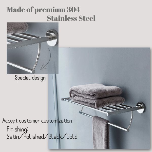 Отполированная полка полотенца Sus 304 шкафов полотенца Bathroom финиша 25,6 дюйма