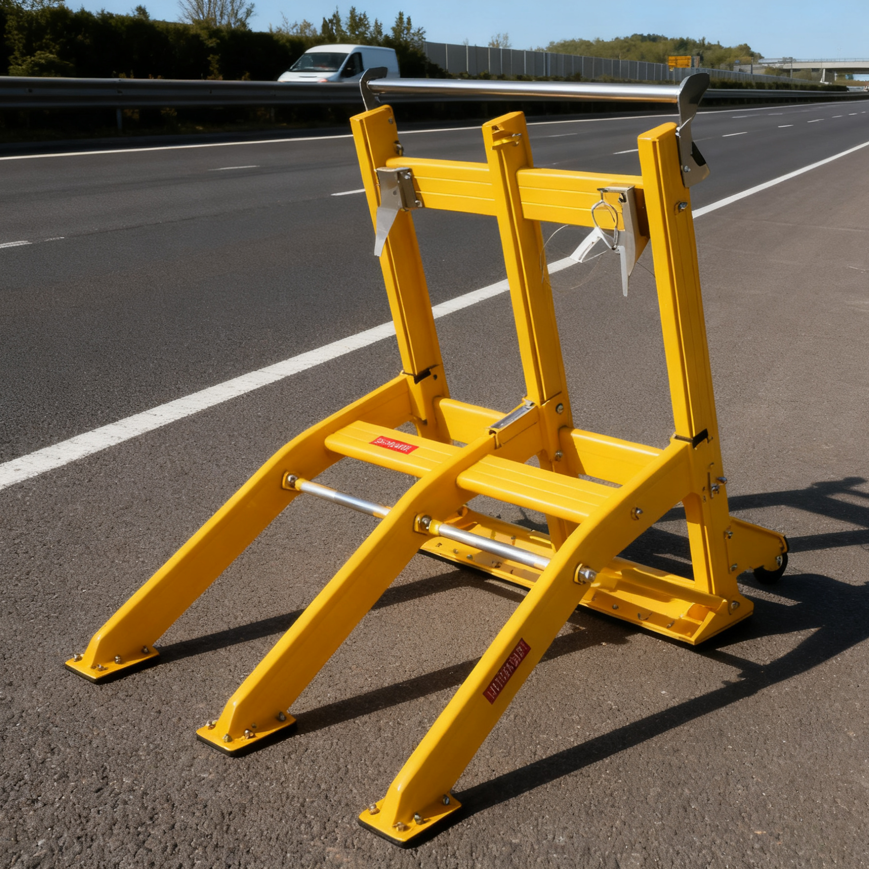 Lightweight 25kg Foldable Vehicle Security Barrier with Wheels for 8.7m Stopping Distance at 60km/h