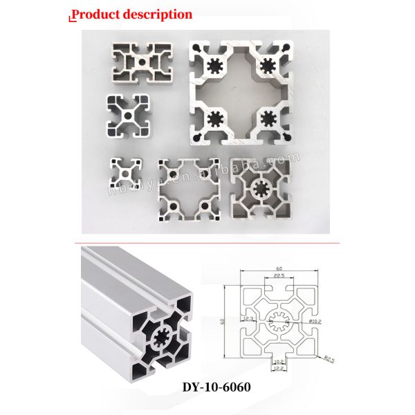 Промышленный квадрат экструдированный Алюминиевый сплав 60X60 Экструзионный Алюминиевый профиль