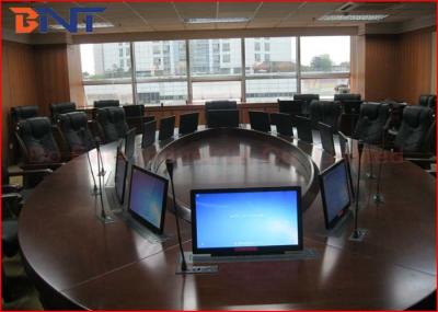 Elevador fino super do computador do LCD da sala de reunião do escritório de 73 milímetros com o tela táctil de 15,6 polegadas