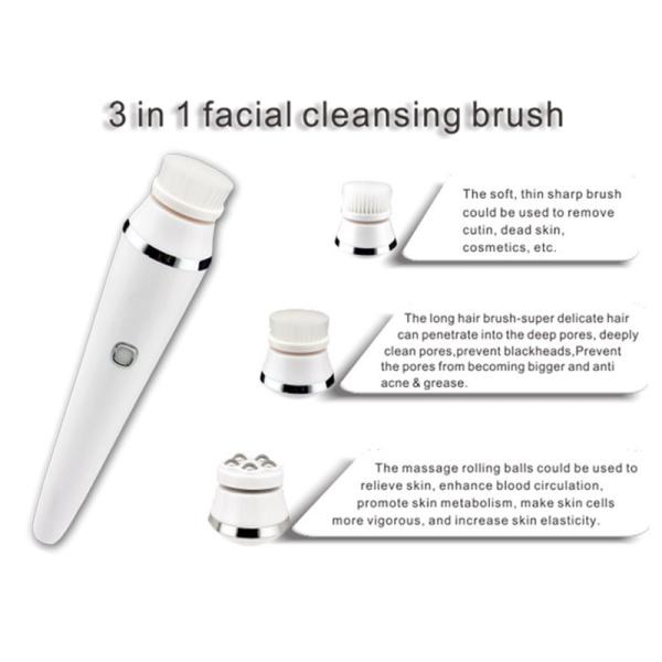 2 In 1 Facial Beauty Device Nylon Hair USB Electric Rotating Cleansing