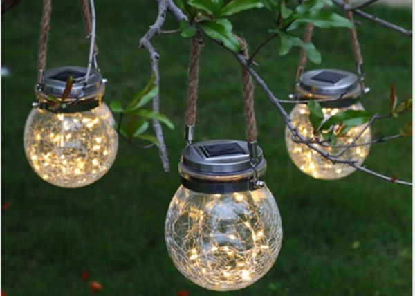 Waterproof Decorative Colorful Solar Crack Night Light , Garden Bottle Hanging