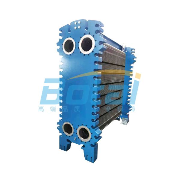 Semi-welded plate heat exchanger for heating and corrosive medium cooling