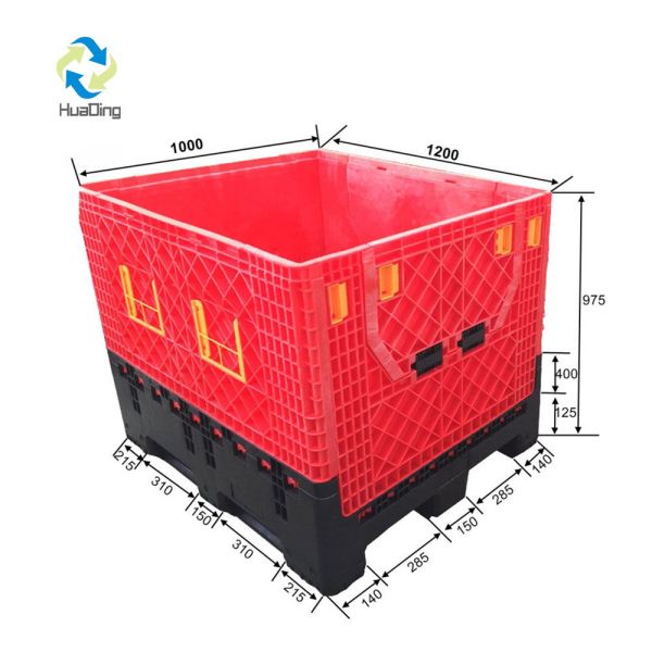 Large Capacity Heavy Duty Collapsible Pallet Box 1200*1000*975mm with Dynamic