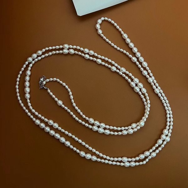 2025 New Fashion Necklace Irregular Size Pearl Baroque Long Multi-layer Jewelry Wholesale