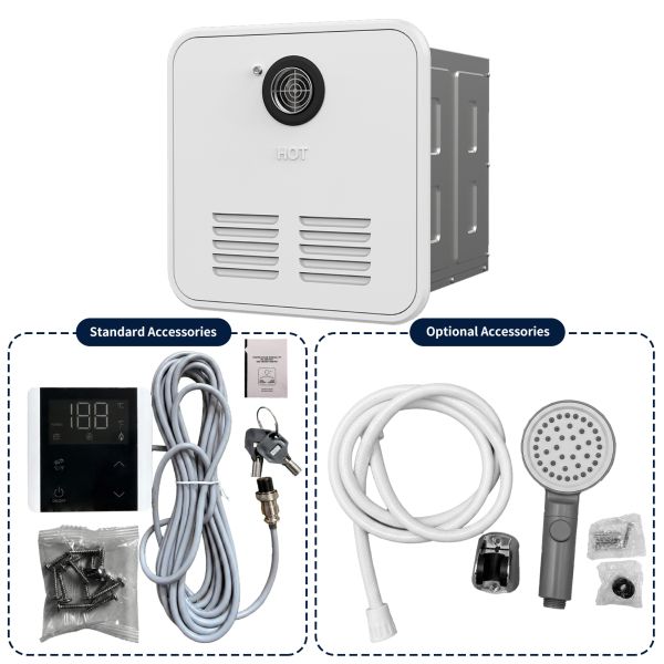 Auto Drain Anti Freeze Campervan LPG Water Heater Rainproof 65000-80000 BTU