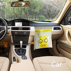 Biodegradable Easy Stick-On Disposable Car Trash Bag, Compostable Cornstarchbag Leakproof Vomit Bag, Kitchen Storage Bag
