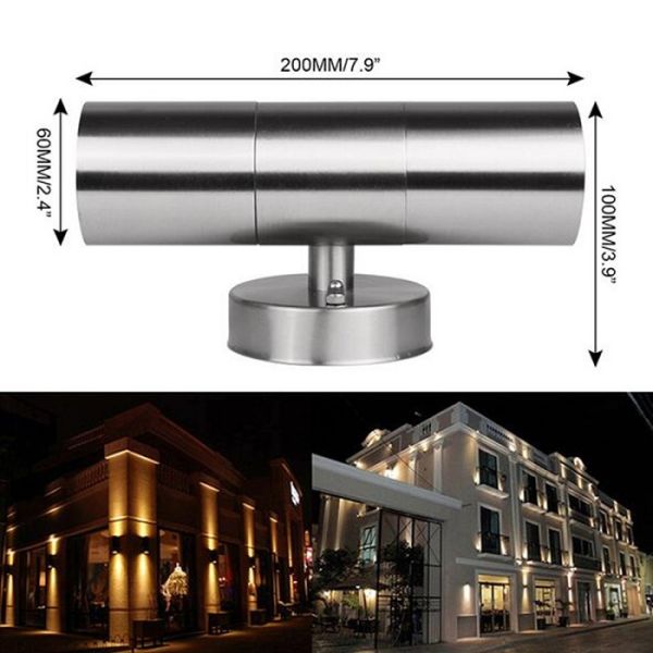 Stainless Steel Outdoor Twin-head LED Wall Light 6W 10W AC220V 3 years warranty