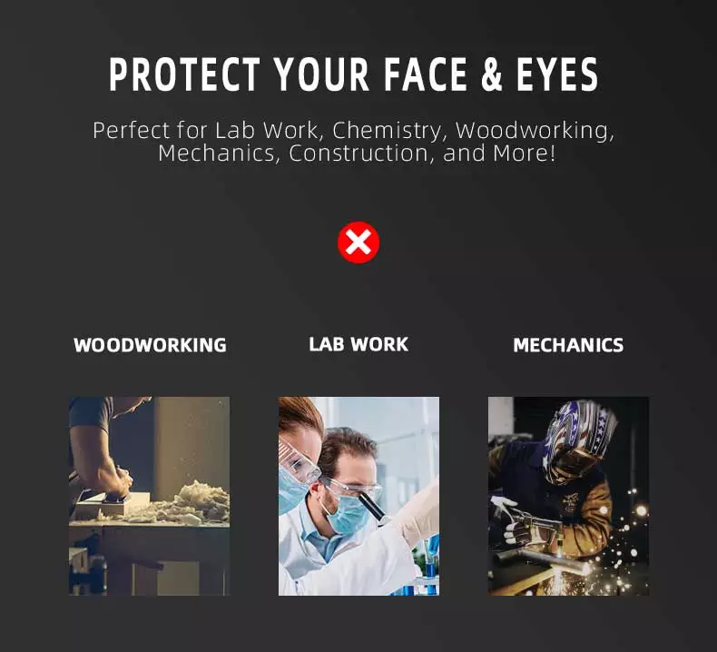 Clear Chemical Resistant Safety Goggles Work Protection Pc Pvc Material